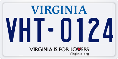 VA license plate VHT0124