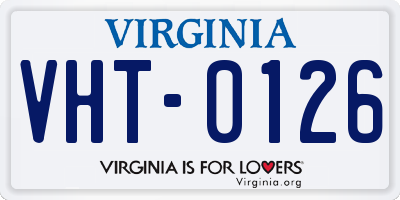 VA license plate VHT0126