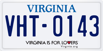 VA license plate VHT0143