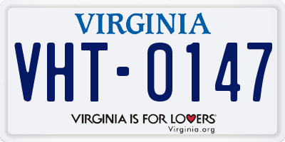 VA license plate VHT0147