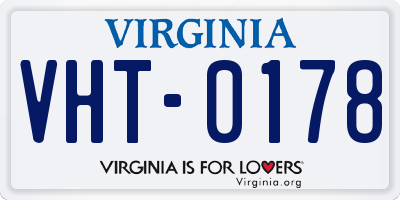 VA license plate VHT0178