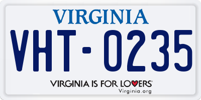 VA license plate VHT0235