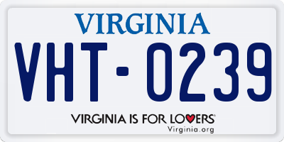 VA license plate VHT0239