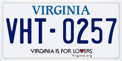 VA license plate VHT0257