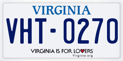 VA license plate VHT0270