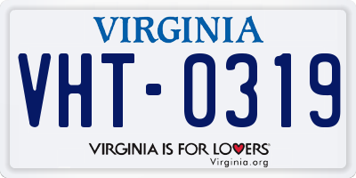 VA license plate VHT0319