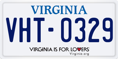 VA license plate VHT0329