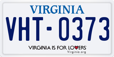 VA license plate VHT0373