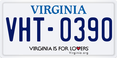 VA license plate VHT0390