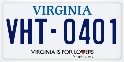 VA license plate VHT0401