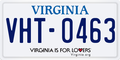 VA license plate VHT0463