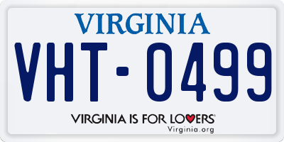 VA license plate VHT0499