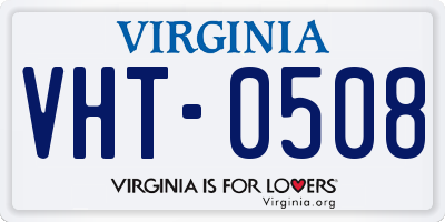 VA license plate VHT0508