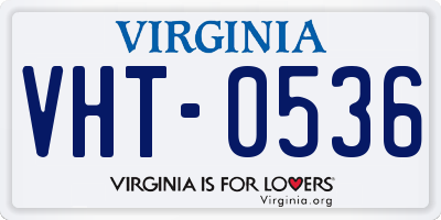 VA license plate VHT0536