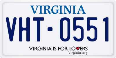 VA license plate VHT0551
