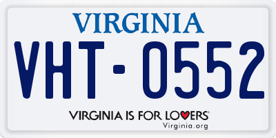 VA license plate VHT0552