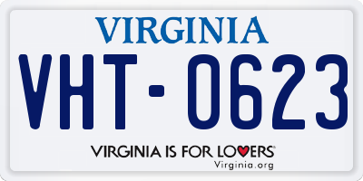 VA license plate VHT0623