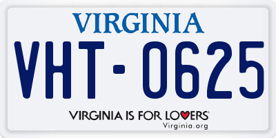 VA license plate VHT0625