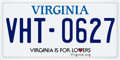 VA license plate VHT0627