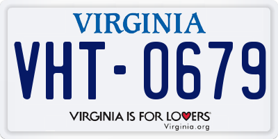 VA license plate VHT0679