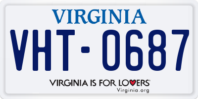 VA license plate VHT0687