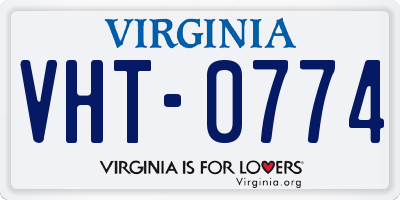 VA license plate VHT0774