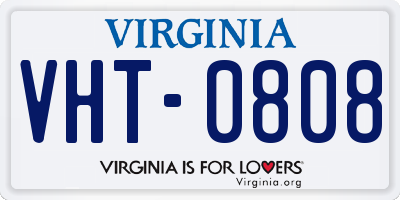 VA license plate VHT0808