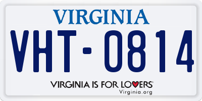 VA license plate VHT0814