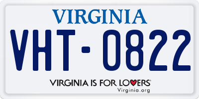 VA license plate VHT0822
