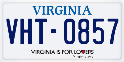 VA license plate VHT0857