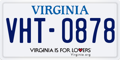 VA license plate VHT0878