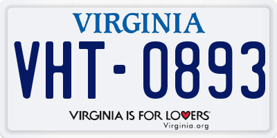 VA license plate VHT0893