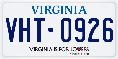VA license plate VHT0926