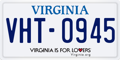 VA license plate VHT0945