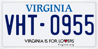 VA license plate VHT0955