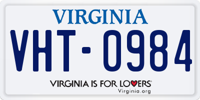 VA license plate VHT0984