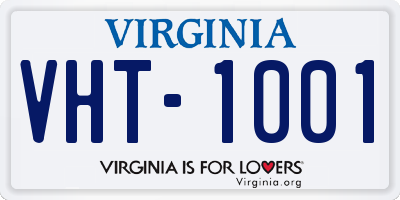 VA license plate VHT1001
