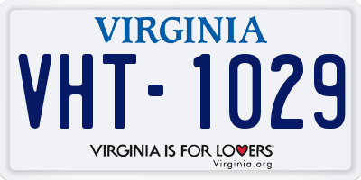 VA license plate VHT1029