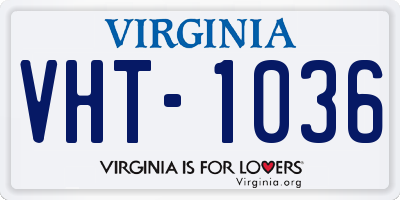 VA license plate VHT1036