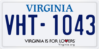 VA license plate VHT1043
