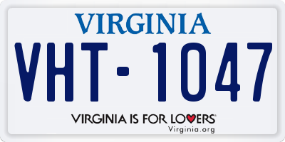 VA license plate VHT1047
