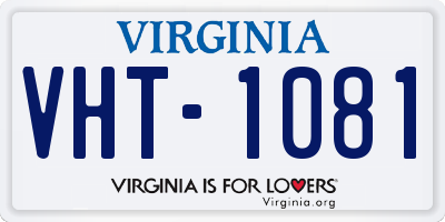 VA license plate VHT1081