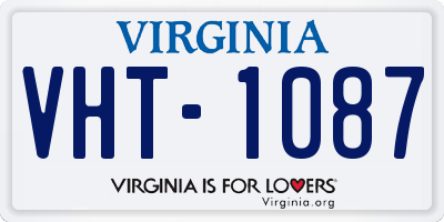 VA license plate VHT1087