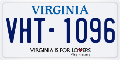 VA license plate VHT1096