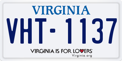 VA license plate VHT1137