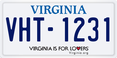 VA license plate VHT1231