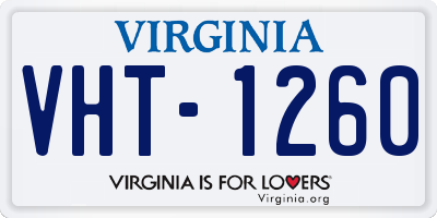 VA license plate VHT1260