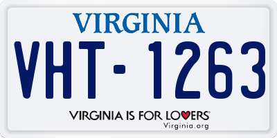 VA license plate VHT1263
