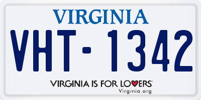 VA license plate VHT1342