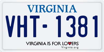 VA license plate VHT1381
